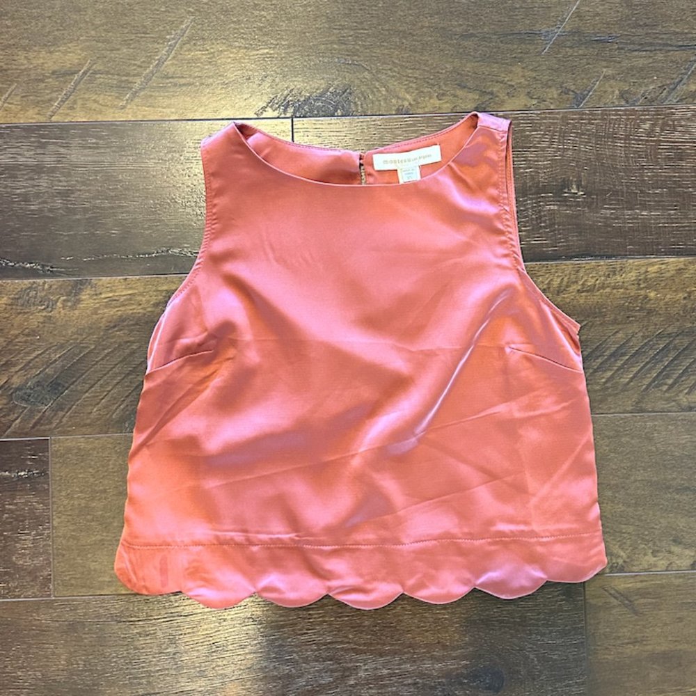 Women's Monteau Coral/Pink Satin Crop Top